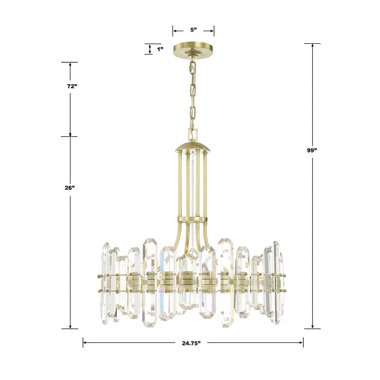 Image 7 Crystorama Bolton 24 3/4"W Aged Brass and Crystal Chandelier more views