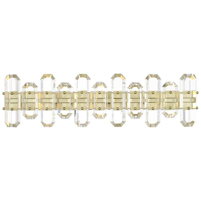 Image 1 Crystorama Bolton 26" Wide Aged Brass Crystal Bath Light