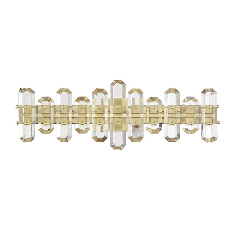 Image 4 Crystorama Bolton 26" Wide Aged Brass Crystal Bath Light more views