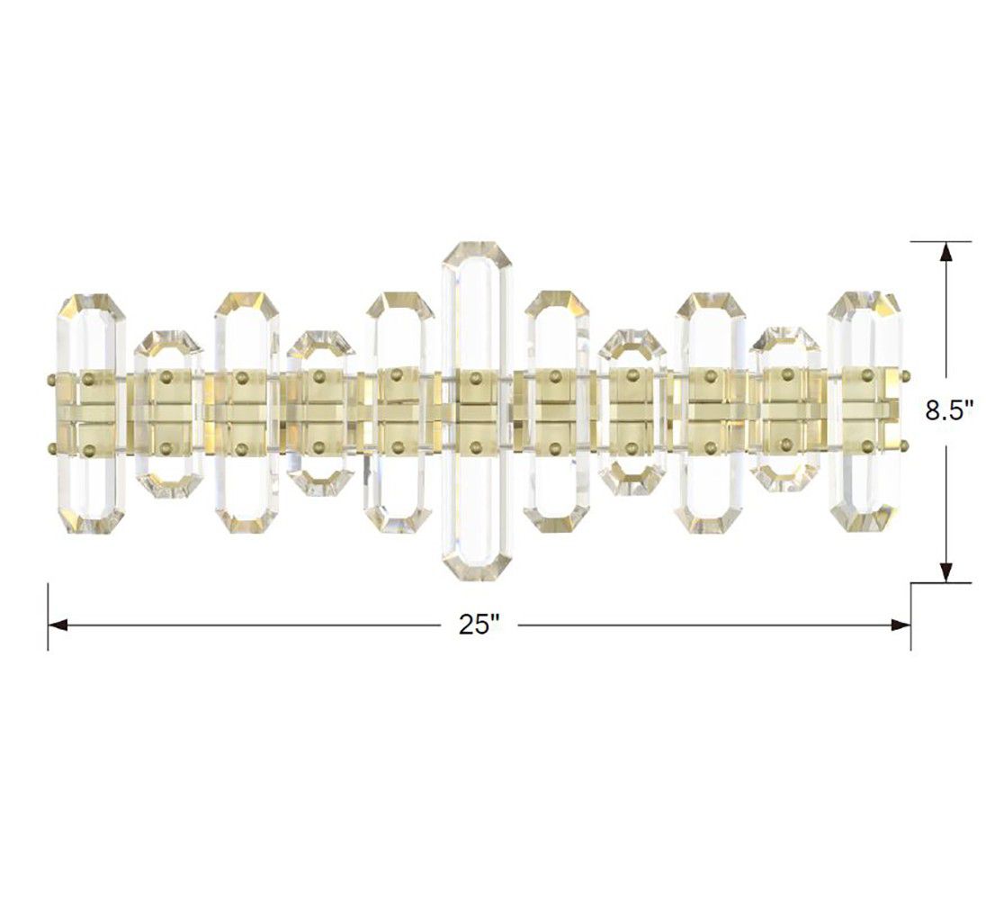 Crystorama Bolton 26" Wide Aged Brass Crystal Bath Light