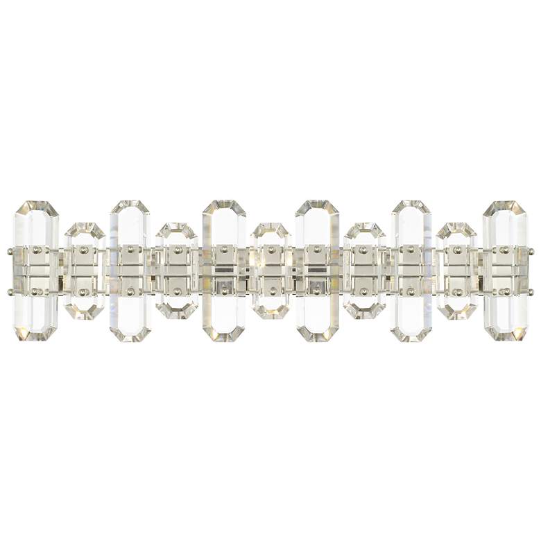 Image 1 Crystorama Bolton 26"W Polished Nickel Crystal Bath Light