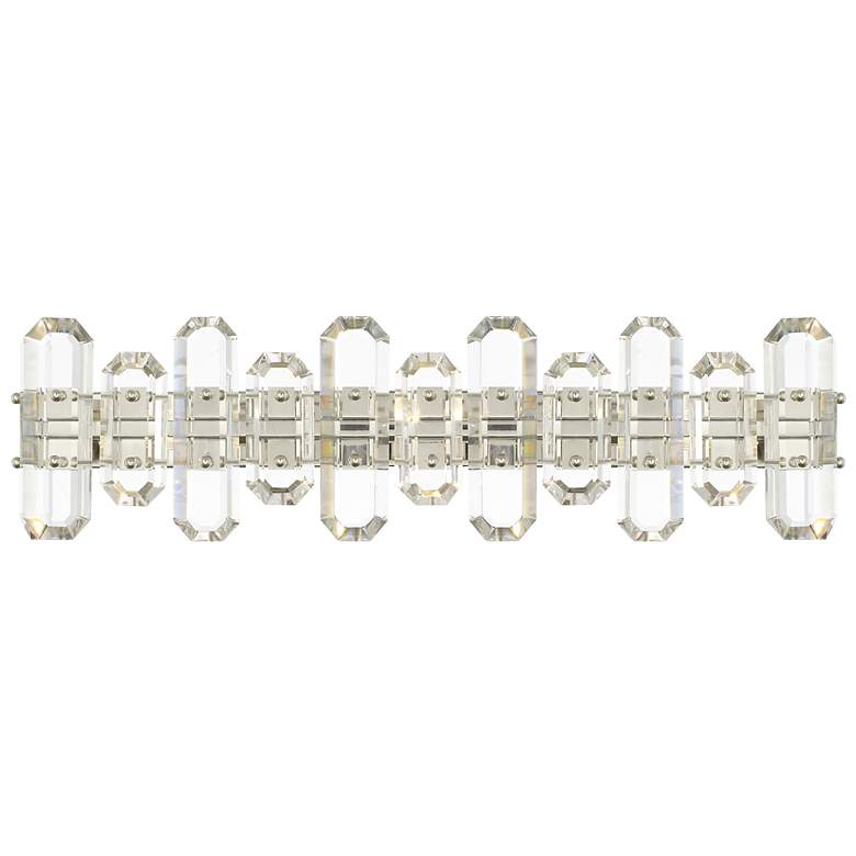 Image 1 Crystorama Bolton 26 inchW Polished Nickel Crystal Bath Light