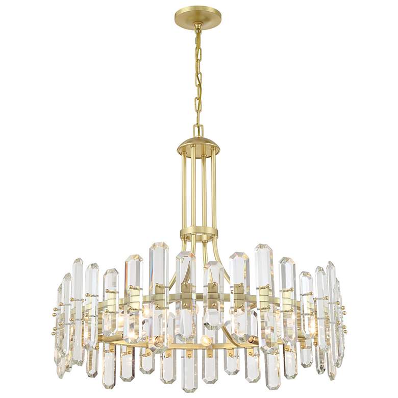 Image 1 Crystorama Bolton 31 inchW Aged Brass 12-Light Crystal Chandelier