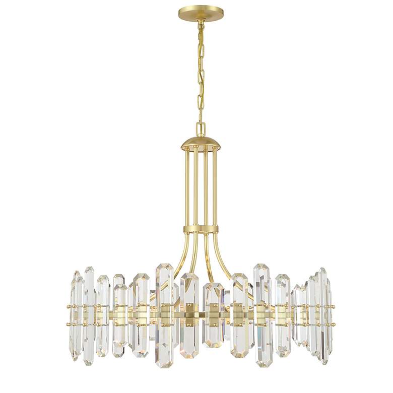 Image 2 Crystorama Bolton 31 inchW Aged Brass 12-Light Crystal Chandelier more views