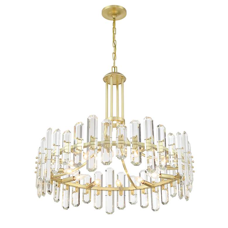Image 4 Crystorama Bolton 31"W Aged Brass 12-Light Crystal Chandelier more views