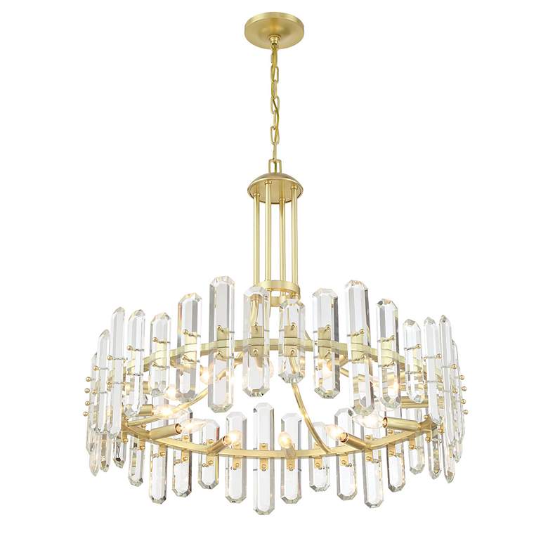 Image 3 Crystorama Bolton 31 inchW Aged Brass 12-Light Crystal Chandelier more views