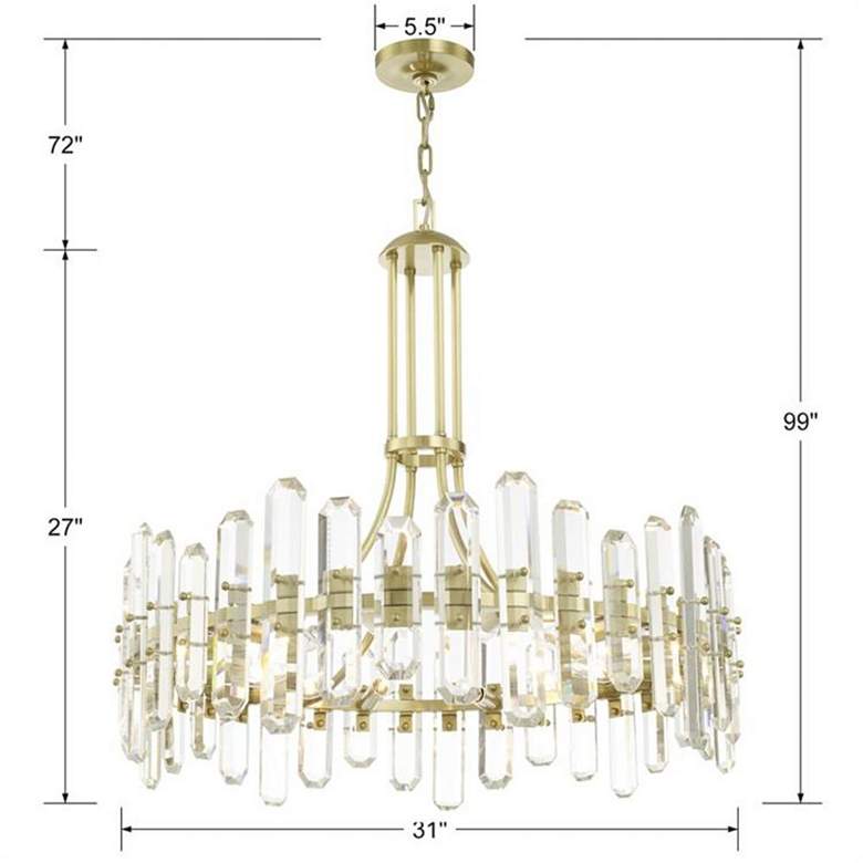 Image 4 Crystorama Bolton 31"W Aged Brass 12-Light Crystal Chandelier more views