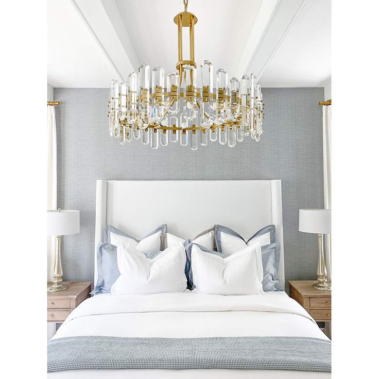 Image 7 Crystorama Bolton 31"W Aged Brass 12-Light Crystal Chandelier more views