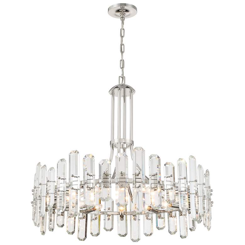 Image 1 Crystorama Bolton 31"W Polished Nickel 12-Light Crystal Chandelier