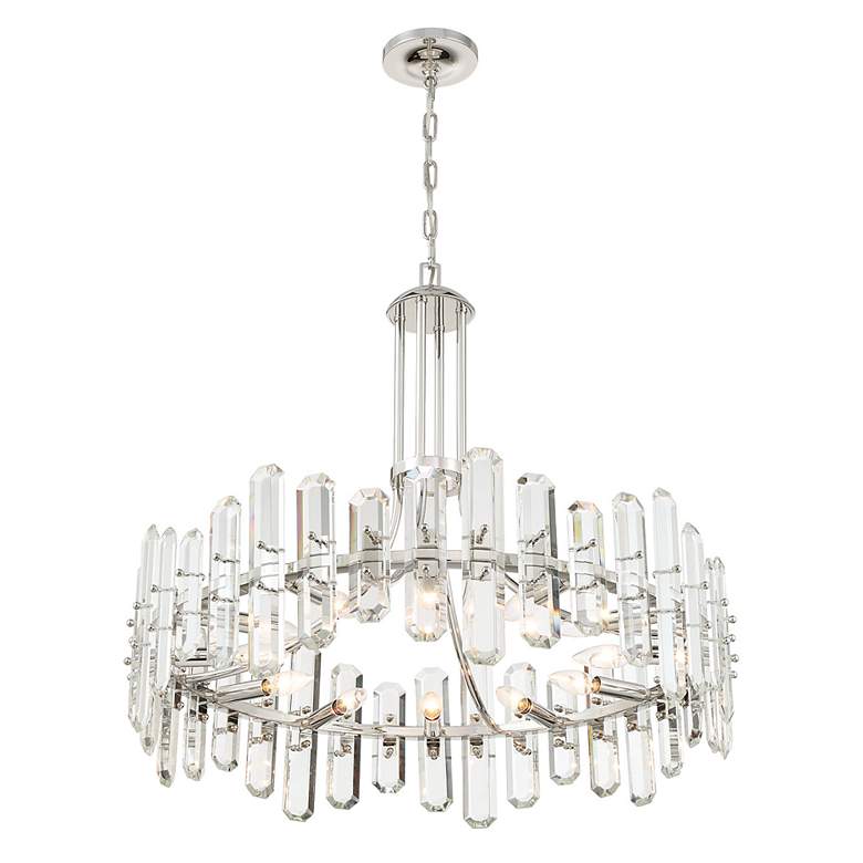 Image 3 Crystorama Bolton 31"W Polished Nickel 12-Light Crystal Chandelier more views