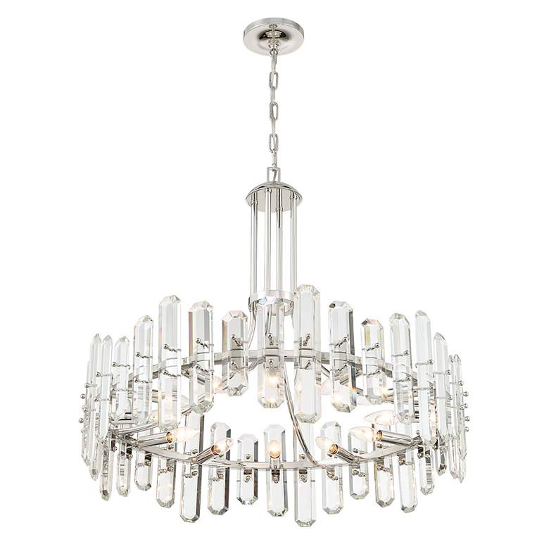 Image 3 Crystorama Bolton 31 inchW Polished Nickel 12-Light Crystal Chandelier more views