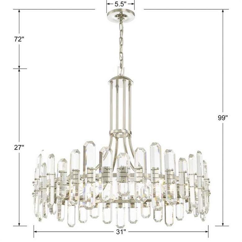 Image 4 Crystorama Bolton 31 inchW Polished Nickel 12-Light Crystal Chandelier more views