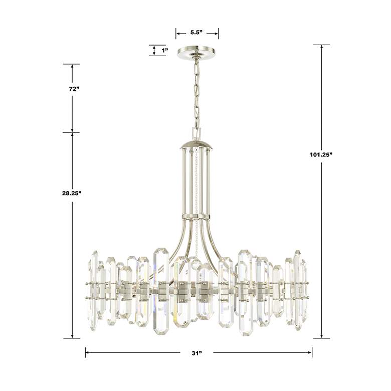 Image 5 Crystorama Bolton 31"W Polished Nickel 12-Light Crystal Chandelier more views