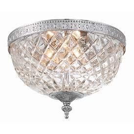 Image2 of Crystorama Bowl Lead Crystal 10"W Chrome Ceiling Light more views