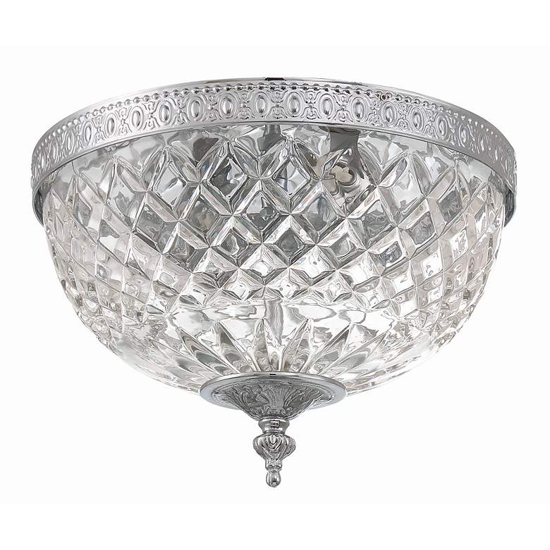 Image 3 Crystorama Bowl Lead Crystal 10"W Chrome Ceiling Light more views