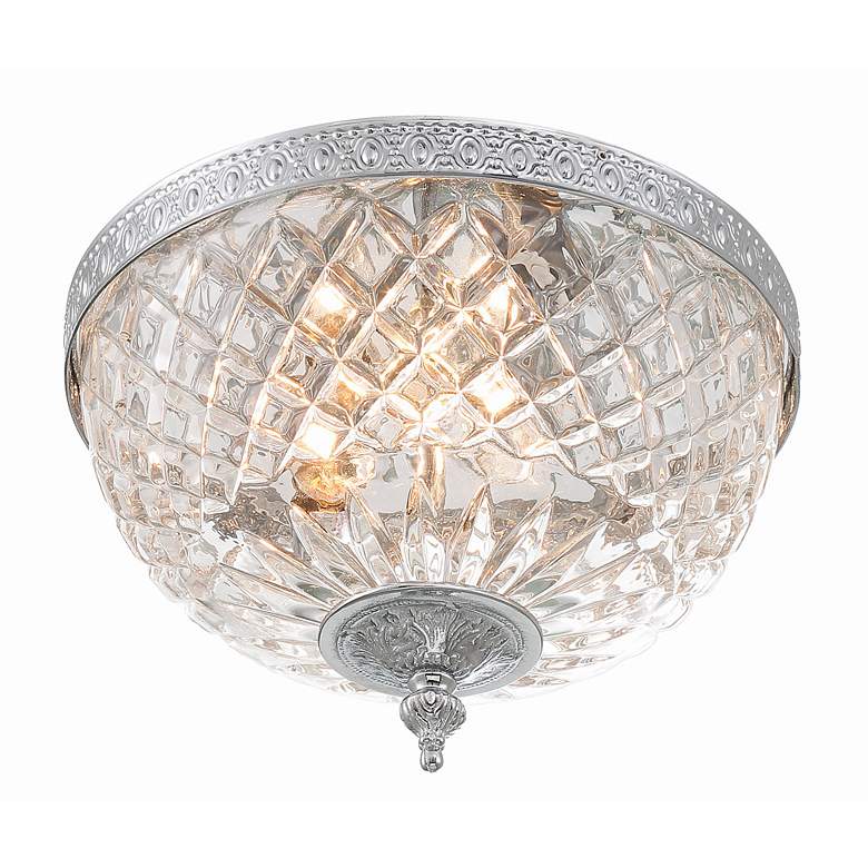Image 4 Crystorama Bowl Lead Crystal 10"W Chrome Ceiling Light more views