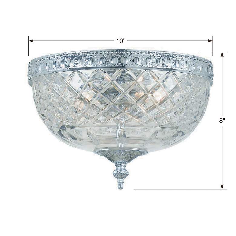 Image 6 Crystorama Bowl Lead Crystal 10"W Chrome Ceiling Light more views