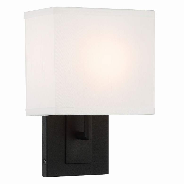 Image 1 Crystorama Brent 10" High Black Forged Wall Sconce