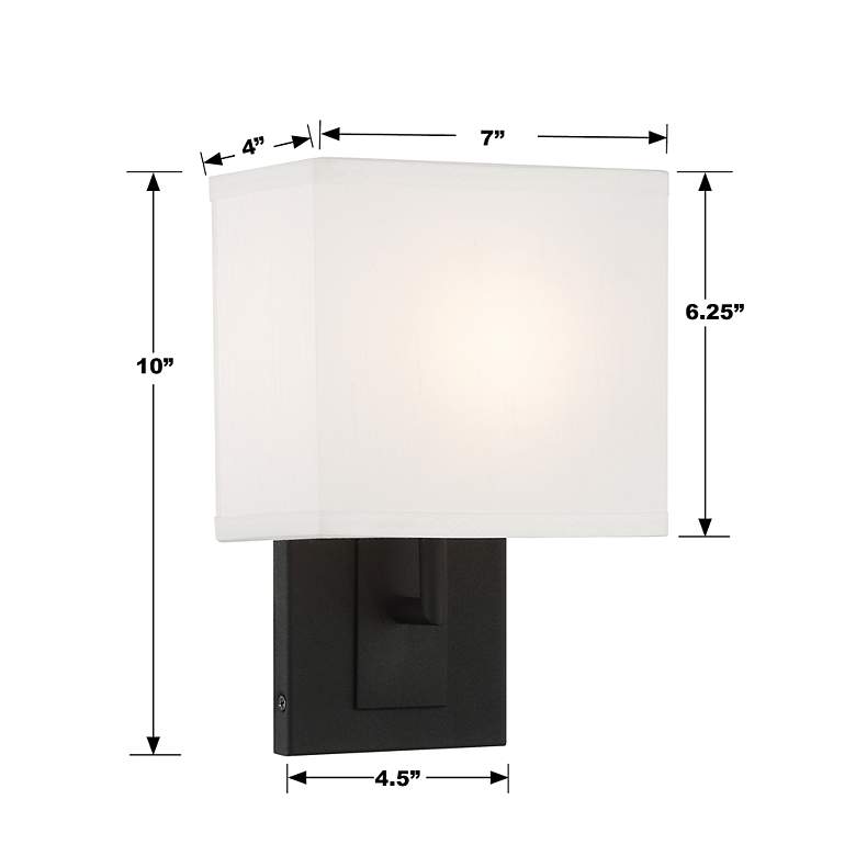 Image 5 Crystorama Brent 10" High Black Forged Wall Sconce more views