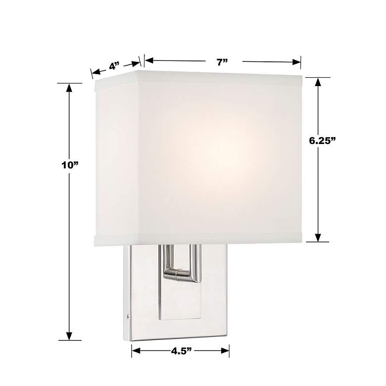 Image 5 Crystorama Brent 10" High Polished Nickel Wall Sconce more views