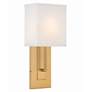 Thumbnail2 of Crystorama Brent 15" High 1-Light Vibrant Gold Modern Wall Sconce