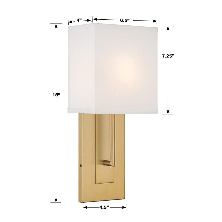 Image 7 Crystorama Brent 15" High 1-Light Vibrant Gold Modern Wall Sconce more views