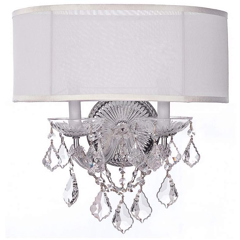 Image 1 Crystorama Brentwood 2-Light 15 1/2 inch Wide Chrome Wall Sconce