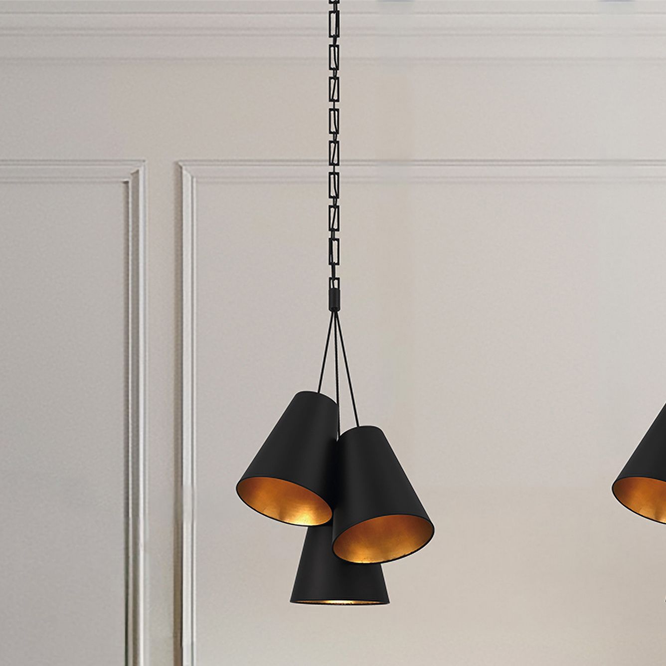 Image 7 Crystorama Brian Patrick Flynn Alston 20'' Matte Black/Antique Gold Pendant more views