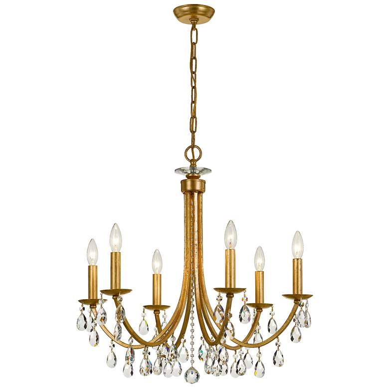 Image 2 Crystorama Bridgehampton 26"W Antique Gold 6-Light Crystal Chandelier