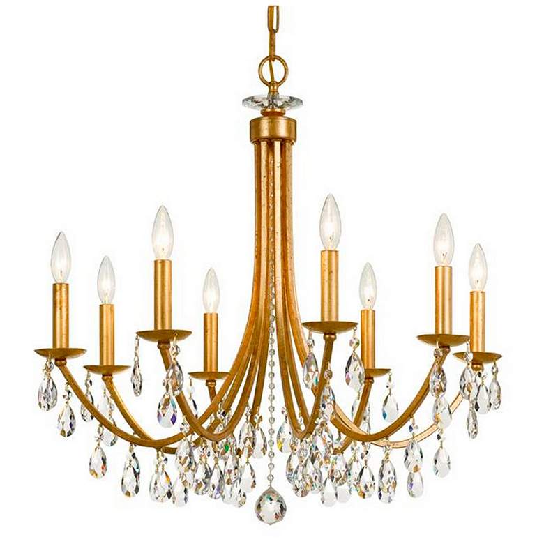 Image 2 Crystorama Bridgehampton 28 inch Wide 8-Light Gold and Crystal Chandelier