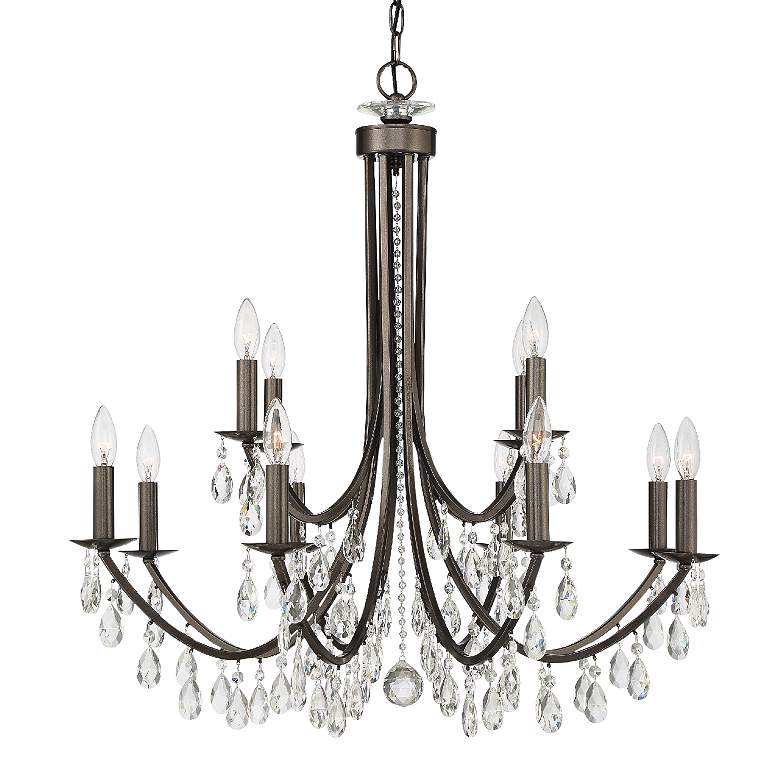 Image 1 Crystorama Bridgehampton 32" Wide Bronze 12-Light Chandelier