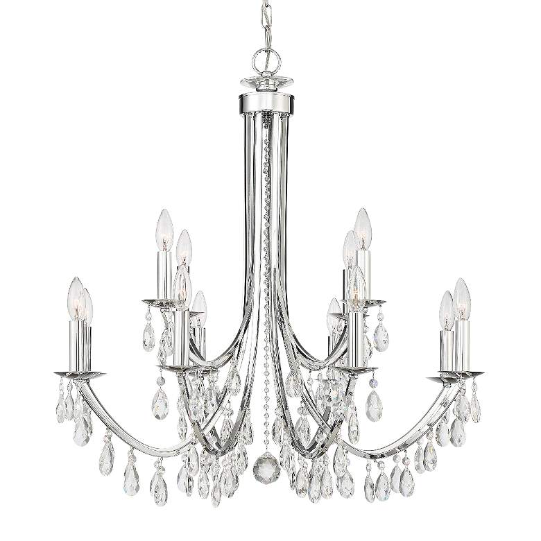 Image 1 Crystorama Bridgehampton 32" Wide Chrome 12-Light Chandelier