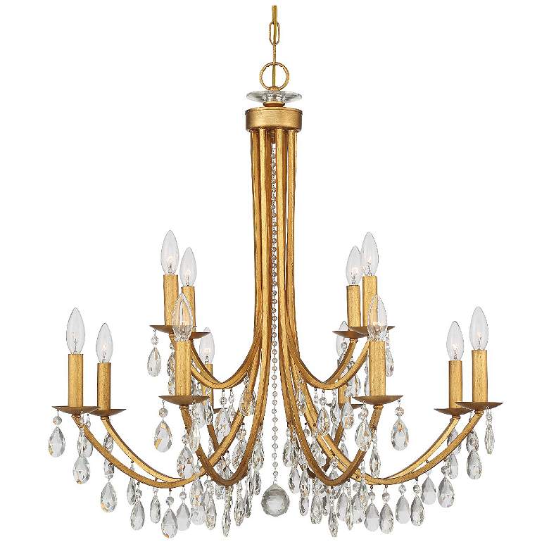 Image 2 Crystorama Bridgehampton 32" Wide Gold 12-Light Chandelier