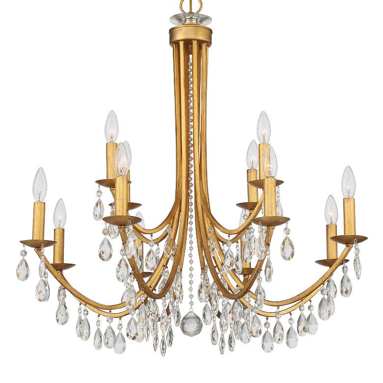 Image 4 Crystorama Bridgehampton 32" Wide Gold 12-Light Chandelier more views