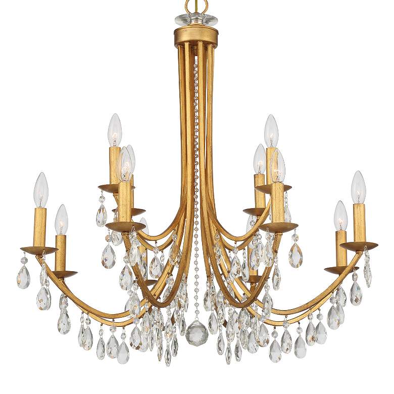 Image 3 Crystorama Bridgehampton 32 inch Wide Gold 12-Light Chandelier more views