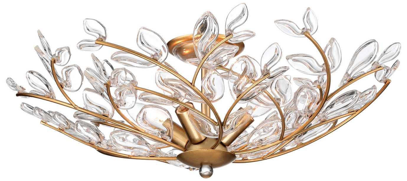 Crystorama Bridget 21.75" Soft Gold Semi Flush Mount