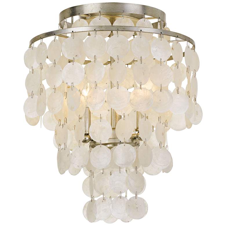 Image 1 Crystorama Brielle 13 inch Wide Antique Silver Ceiling Light