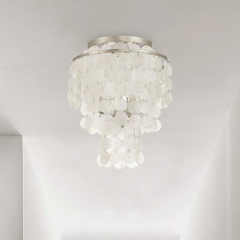 Image 1 Crystorama Brielle 13" Wide Antique Silver Ceiling Light