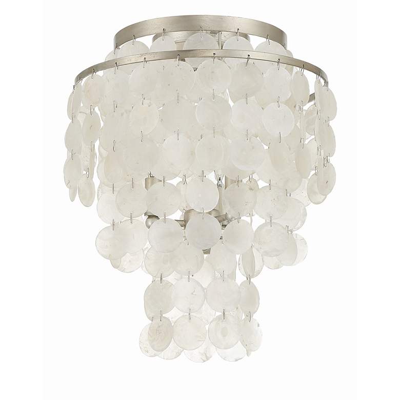 Image 3 Crystorama Brielle 13" Wide Antique Silver Ceiling Light more views