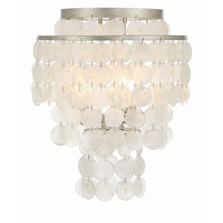 Image 4 Crystorama Brielle 13" Wide Antique Silver Ceiling Light more views