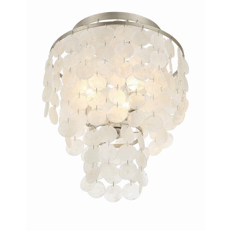 Image 5 Crystorama Brielle 13" Wide Antique Silver Ceiling Light more views