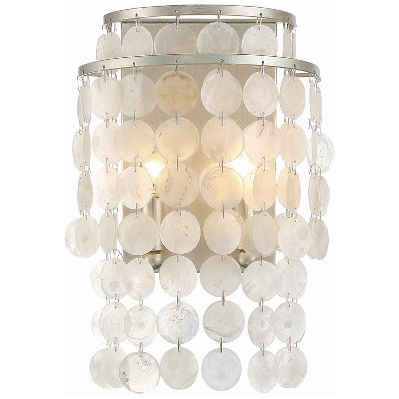 Image 2 Crystorama Brielle 14" High Antique Silver Wall Sconce