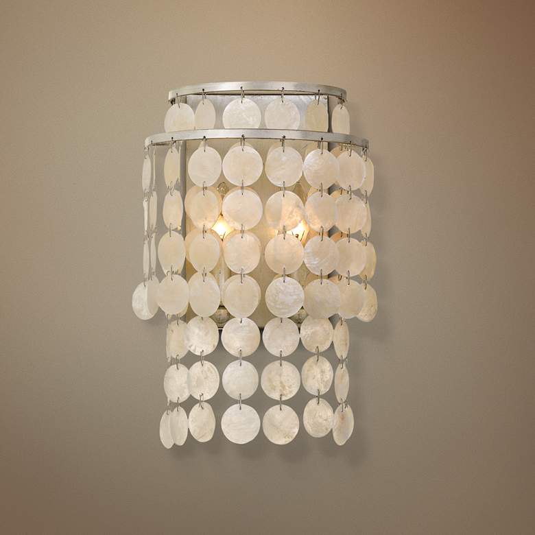 Image 1 Crystorama Brielle 14" High Antique Silver Wall Sconce