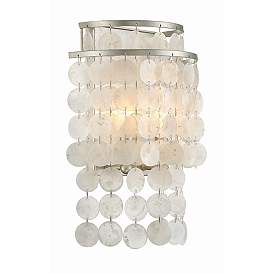 Image4 of Crystorama Brielle 14" High Antique Silver Wall Sconce more views