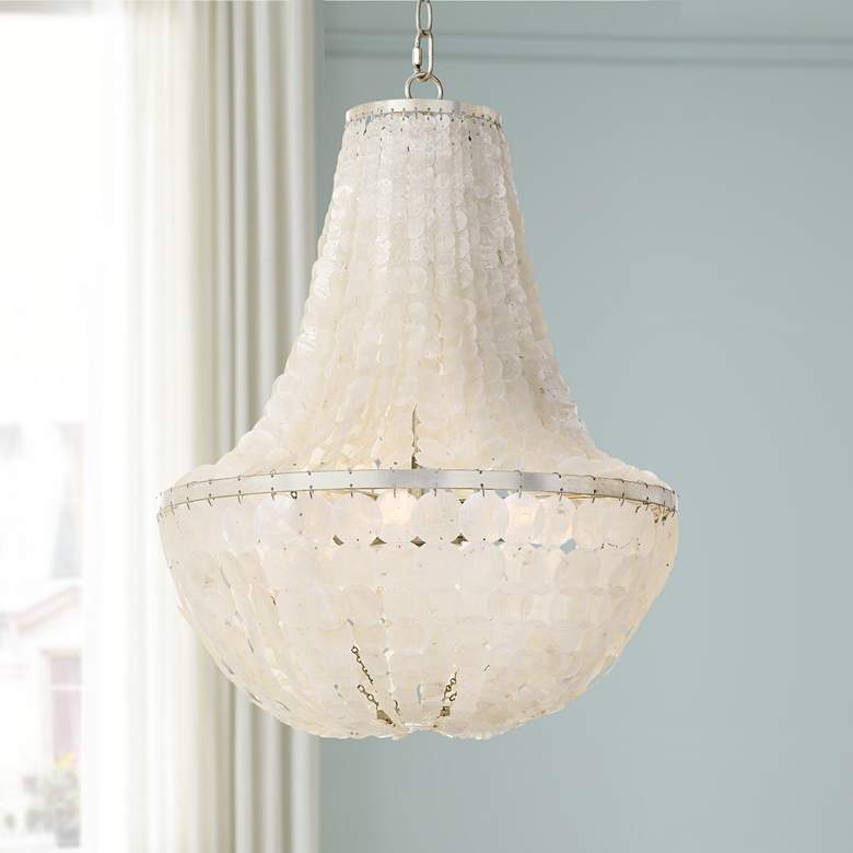 Image 1 Crystorama Brielle 18" Wide 6-Light Capiz Shell Chandelier