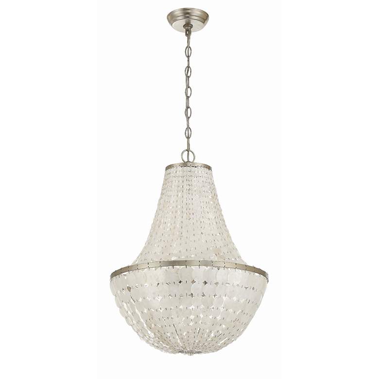Image 4 Crystorama Brielle 18" Wide 6-Light Capiz Shell Chandelier more views