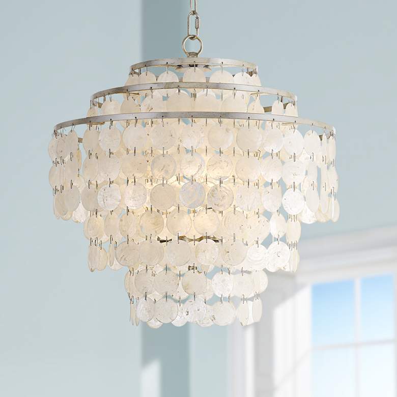 Crystorama Brielle 18&quot;W Antique Silver 4-Light Chandelier