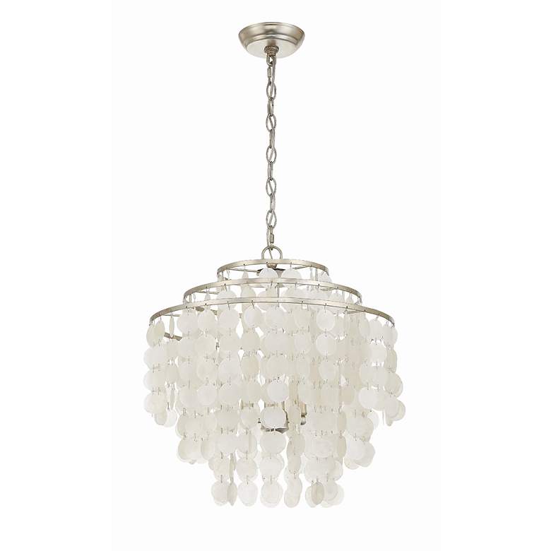 Image 3 Crystorama Brielle 18"W Antique Silver 4-Light Chandelier more views