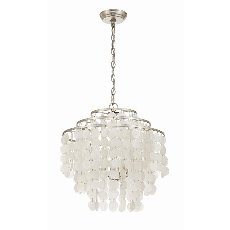 Image 3 Crystorama Brielle 18 inchW Antique Silver 4-Light Chandelier more views