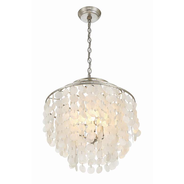 Image 5 Crystorama Brielle 18"W Antique Silver 4-Light Chandelier more views